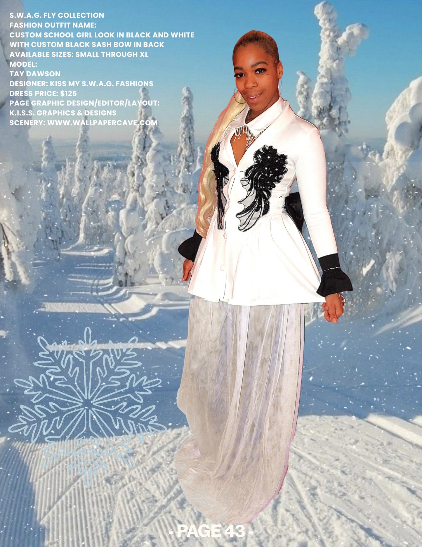 School Girl Dress Black & White