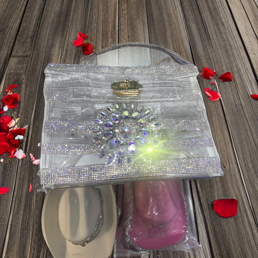 Clear Bling Handheld Purse