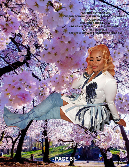 School Girl Dress Blue Jean