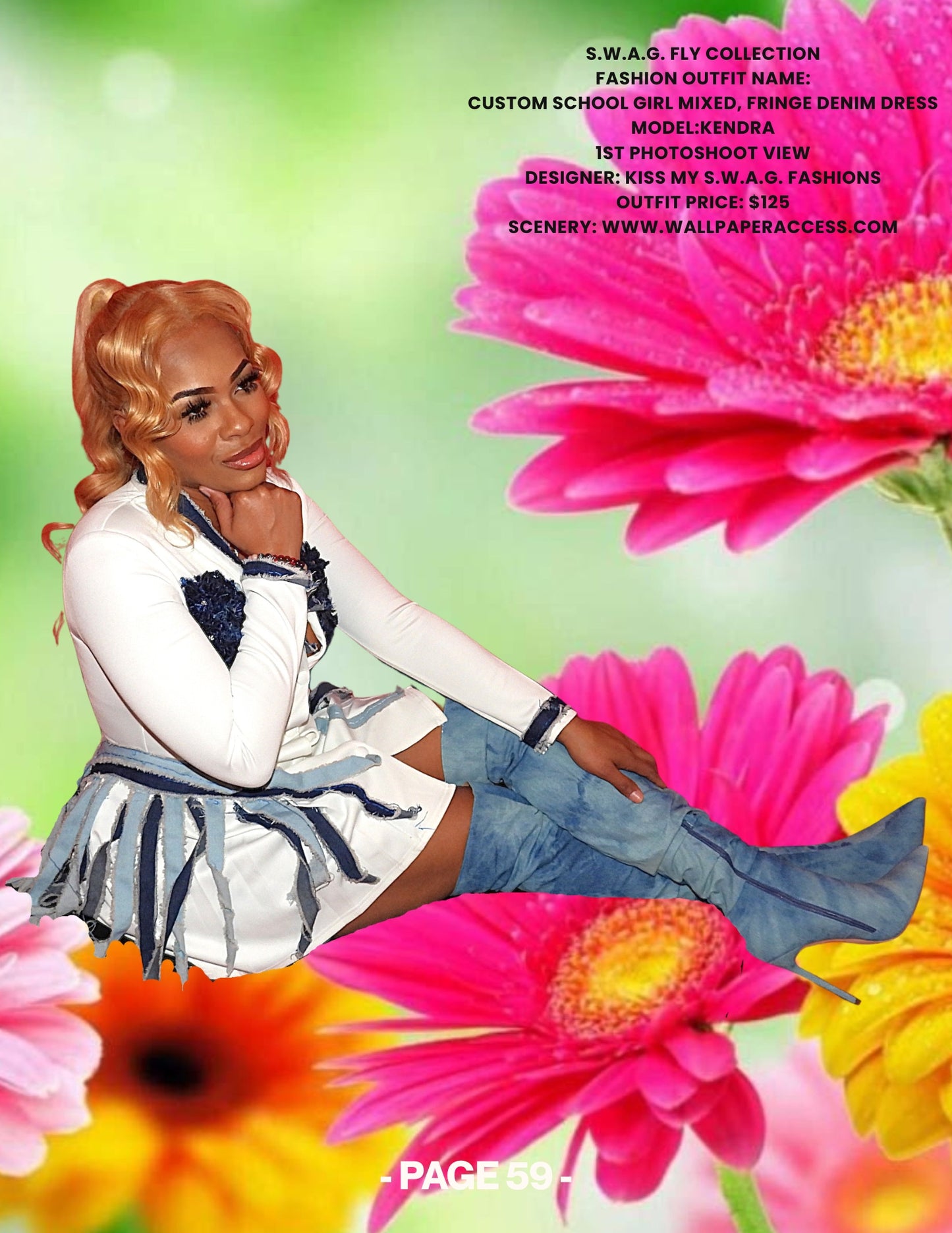 School Girl Dress Blue Jean