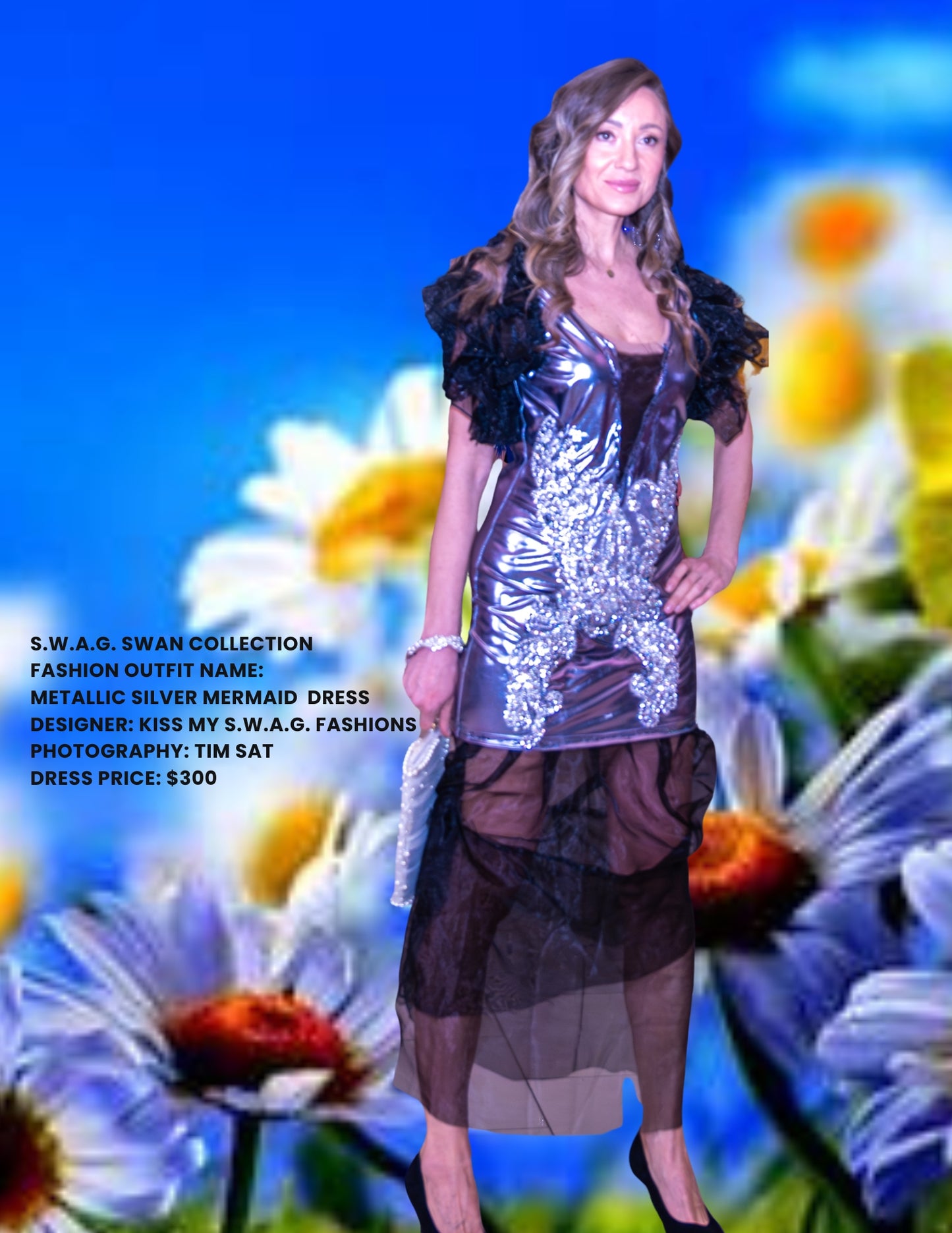 SILVER MERMAID GLAM DRESS