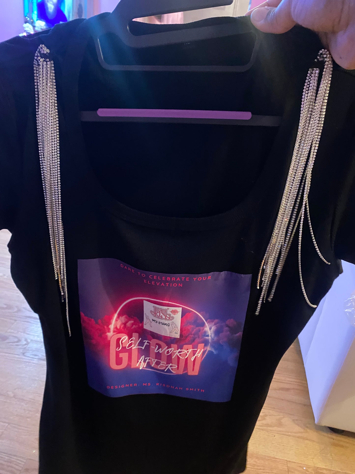 KISS MY S.W.A.G. LOGO SHIRT WITH EMBELLISHMENTS