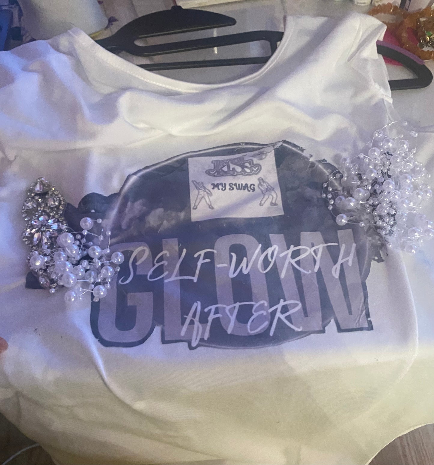 KISS MY S.W.A.G. LOGO SHIRT WITH EMBELLISHMENTS