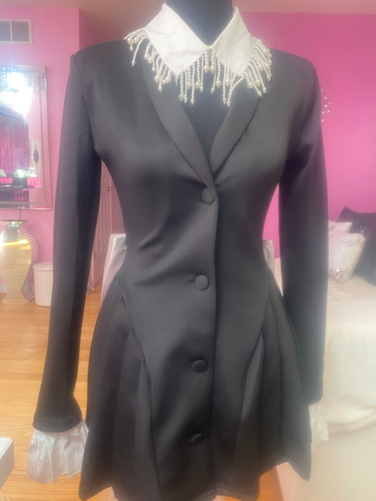 School Girl Dress Black & White Reverse