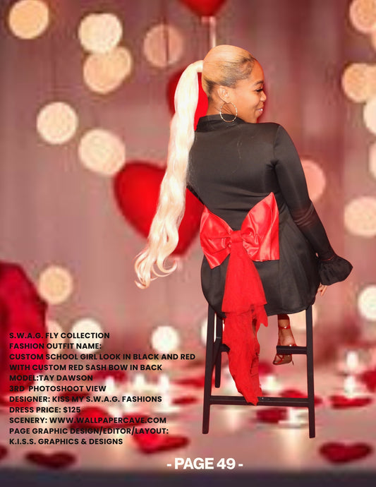 School Girl Dress Red & Black