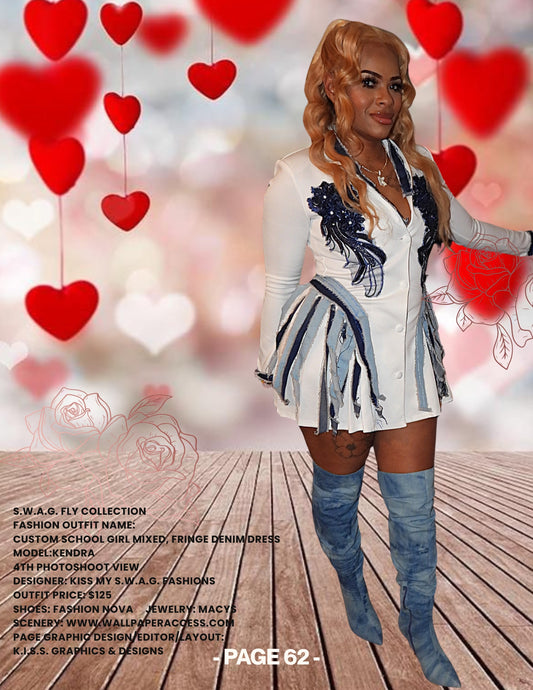 School Girl Dress Blue Jean