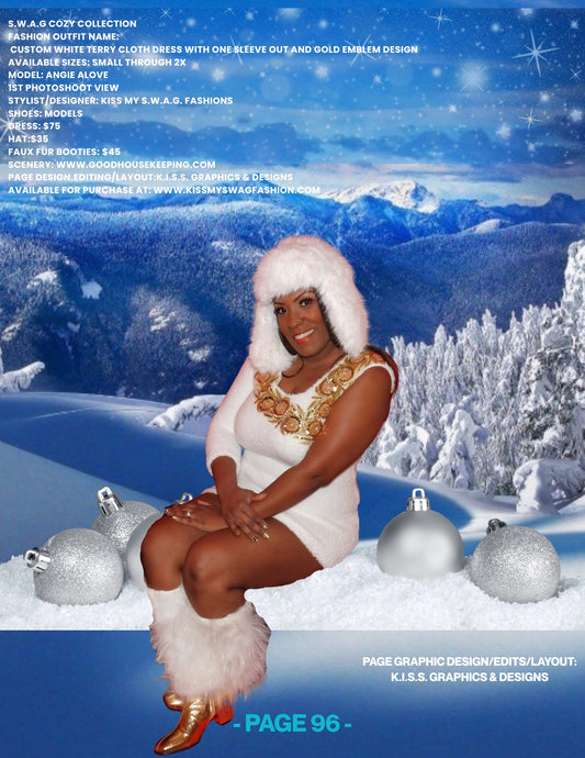 ICE QUEEN DRESS WITH GOLD EMBELLISHMENTS